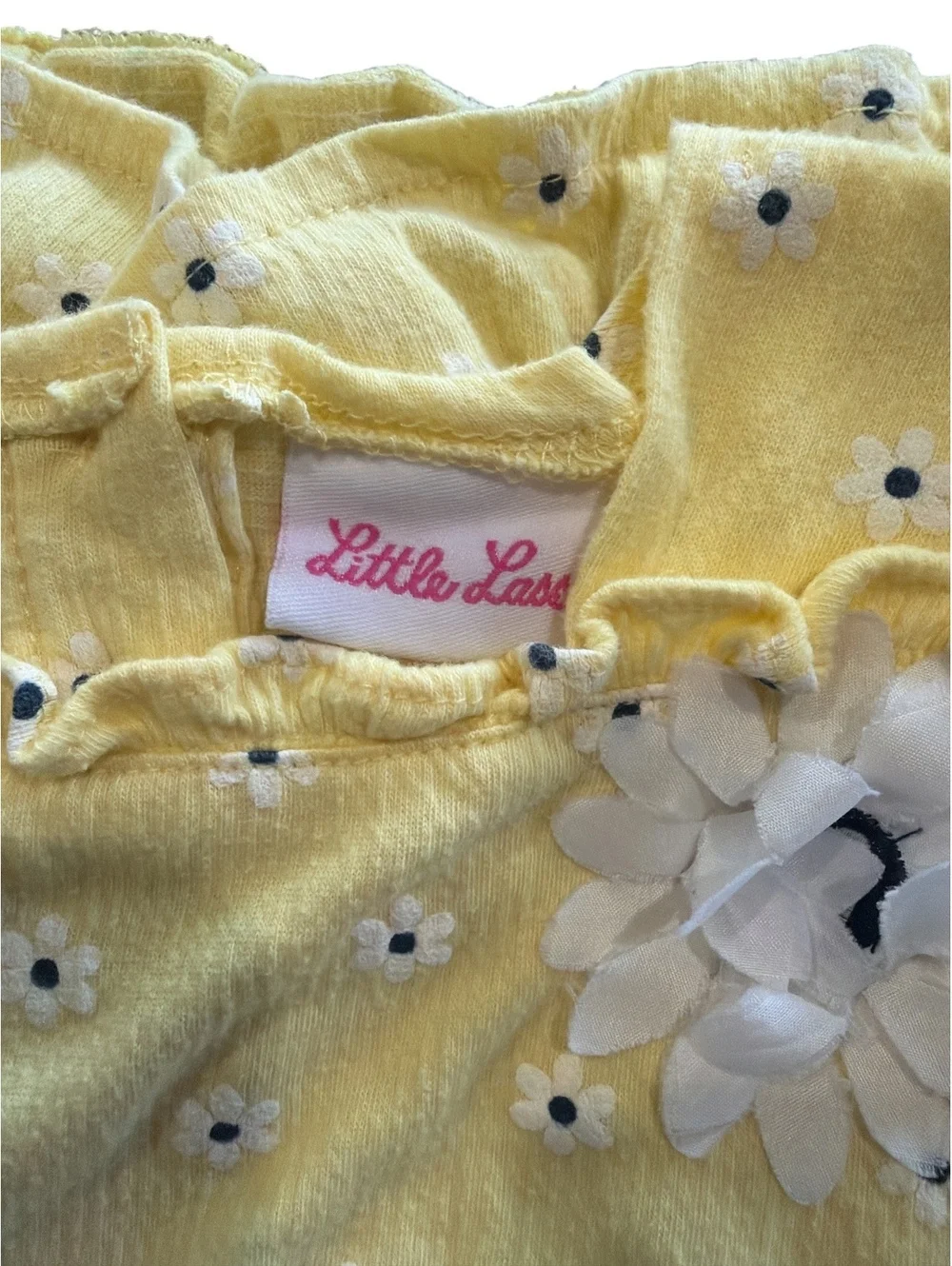 2T Little Lass Yellow Floral Print Baby Dress with Ruffle Sleeves